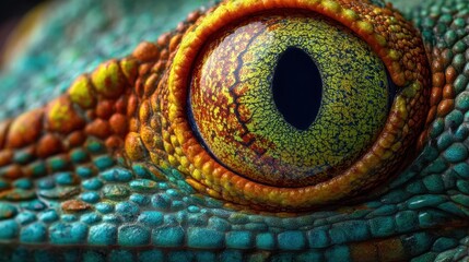 Obraz premium Reptilian Eye: A Macro View of Nature's Detail