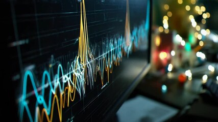 Abstract digital display shows colorful data streams and glowing bokeh lights creating a futuristic and immersive atmosphere - Powered by Adobe