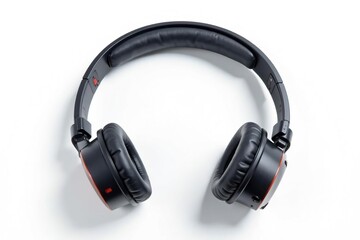 Fototapeta premium Single microphone, headphones, isolated on white background, studio, audiophile, audio equipment