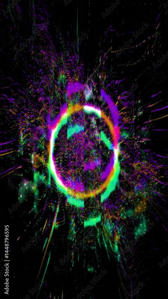 Poster Bright colors and dynamic patterns emerge, showcasing mesmerizing digital art inspired by technology and creativity in a captivating display