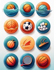 Obraz premium Diverse Sport Icons - Vector Illustration