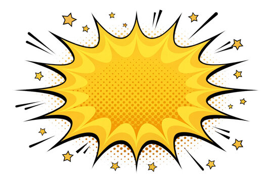 Comic explosion effect. Comic burst speech bubble, isolated on transparent background - generetad by ai