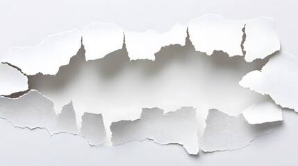 Obraz premium Torn White Paper Texture Background Abstract Ripped Edge