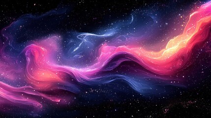 Obraz premium Vibrant Nebula Cloud with Sparkling Stars in a Cosmic Universe