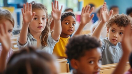 Hands Up in Classroom Learning Activity.