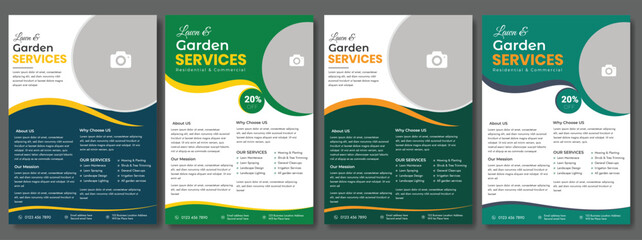 Lawn Care Service Flyer Template, Garden Maintenance Promotional Poster, Landscaping Company Flyer Design, Gardening & Lawn Service Advertisement, Modern Lawn Mowing Flyer Design, Printable Garden 