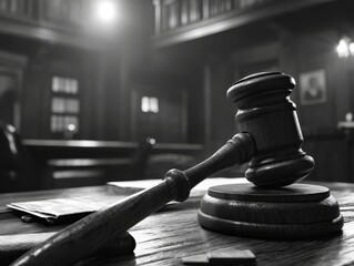Courtroom Justice Gavel and Books