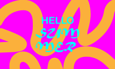 Creative concept of summer bright and juicy banners set. Modern abstract art design with wavy shapes and lines. Templates for celebration, ads, branding, card, cover, label, poster, sales