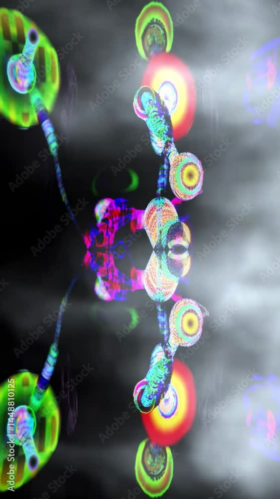Poster Captivating light beams and dynamic digital patterns fill the air during a lively nighttime event, creating an immersive visual spectacle