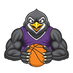 penguin basketball mascot vector illustration design