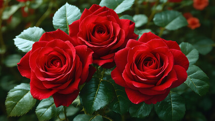 Vivid roses in full bloom