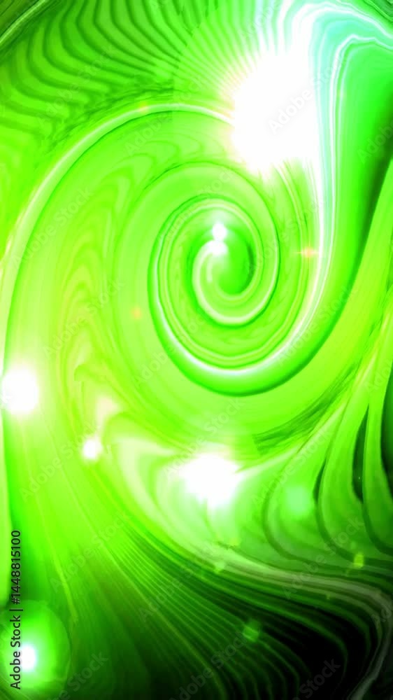 Aufkleber intricate green spirals and glowing orbs fill the space, creating a mesmerizing and energetic atmosp