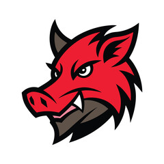 warthog head mascot logo vector art illustration