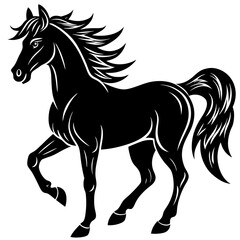 horse isolated on white silhouette vector illustration
