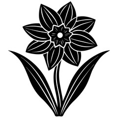 black and white flower silhouette vector illustration