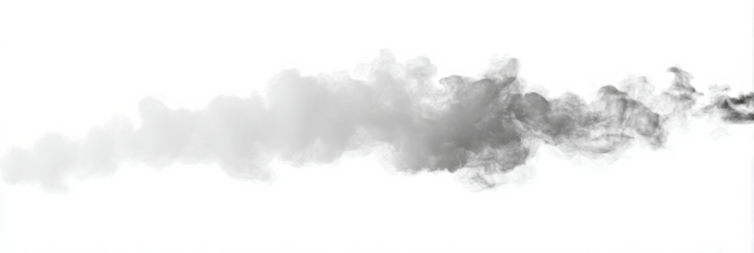 White gray smoke vapor fumes swirls shapes transparent PNG, isolated background cutout. Misty effect,
