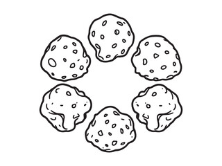 Cheese Puffs Simple Line Sketch