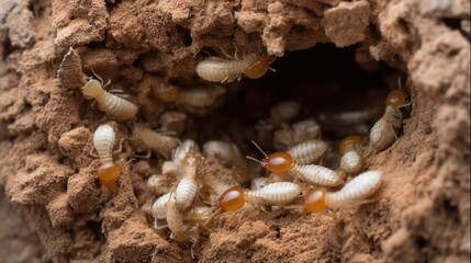 Termite Colony in Mud Nest