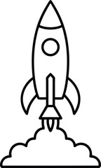 Minimalist Rocket Launch Illustration