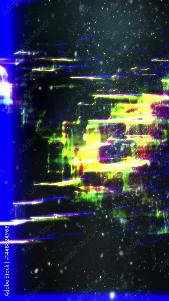 Aufkleber Visual display reveals a stunning digital artwork with vivid colors and cosmic patterns, captivating viewers with its intricate design
