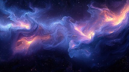 Obraz premium Abstract Space Nebula Background with Stars and Cosmic Clouds