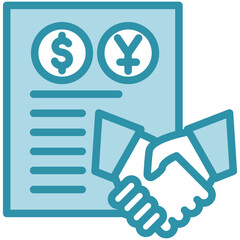 Business Deal mini illustration dual tone color icon, use for trade wars, economy, business, finance, economic competition, UI, UX kit, app and web development, digital or print.