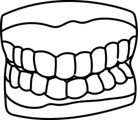 Dentures or False Teeth Line Drawing