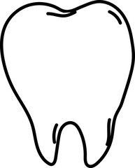 Tooth Outline Clipart for Medical Use