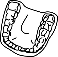 Upper Jaw Tooth Chart in Hand-Drawn Dental Line Style