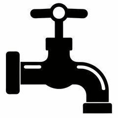 Water tap icon black vector on white background.