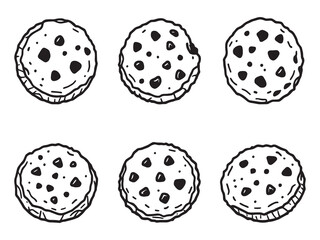 Oatmeal Cookie Line Illustration
