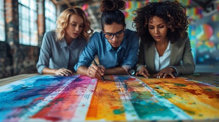 Futuristic digital marketing team exploring buyer personas to optimize SEM campaigns and create compelling content