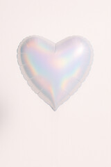 Iridescent Heart Balloon on Soft Background &mdash; Minimal Love Symbol with Rainbow Shine