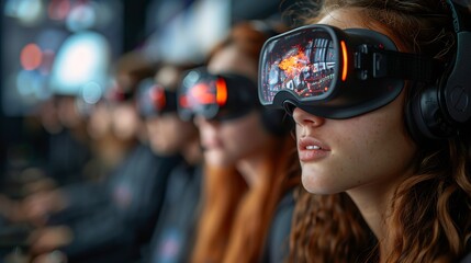 Futuristic digital marketing training program where participants learn through interactive simulations and AIdriven insights