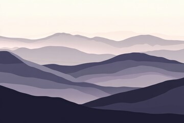 Desaturated Mountain Ridges with Gradient Fog and Matte Texture