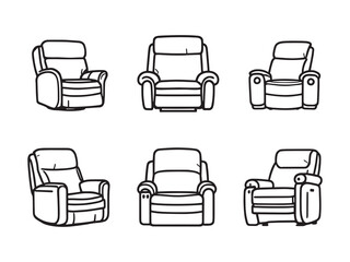 Minimalist Recliner Chair Line Drawing
