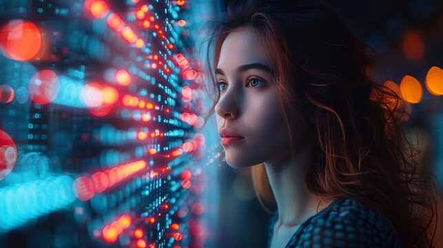 Futuristic digital marketing strategy session focused on leveraging buyer personas to create optimized SEO content and meet their goals