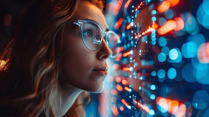 Futuristic digital marketing team exploring buyer personas to optimize SEM campaigns and create compelling content