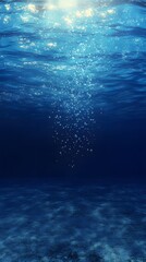 Stunning Underwater Scene Bubbles Ocean Floor Sunlight