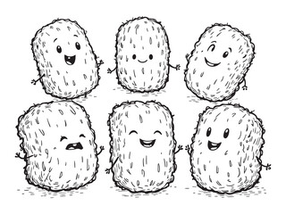 Tater Tots Minimalist Line Illustration