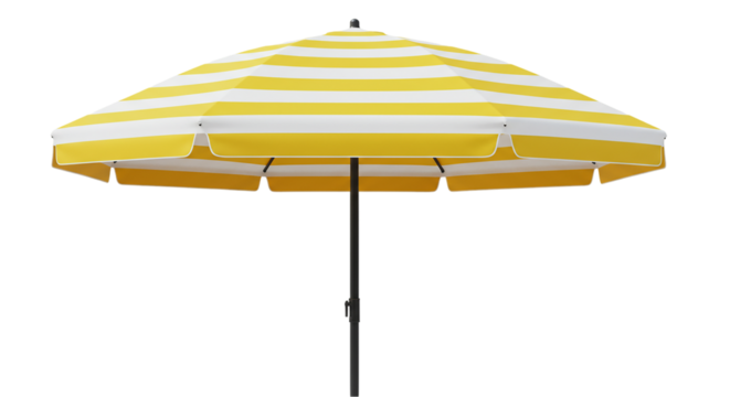 Yellow and white striped beach umbrella summer outdoor sunshade patio garden parasol protection accessory