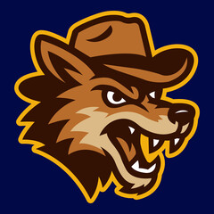 Coyote Head Vector Sports Mascot Logo &ndash; Fierce Wild Canine Team Emblem for Esports & Athletic Branding