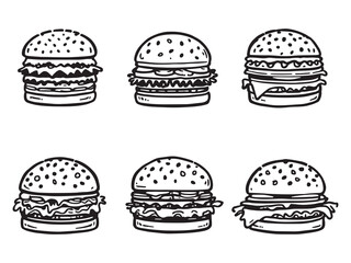 Whopper Burger Outline Drawing