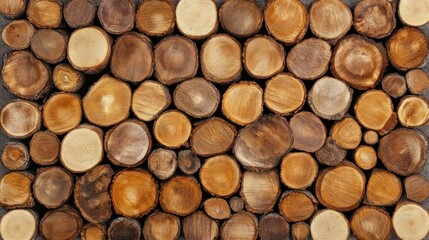Rustic Wooden Log Wall Texture Background