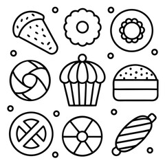 Bakery Items Vector Icon Set