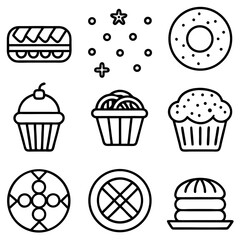 Bakery Items Vector Icon Set