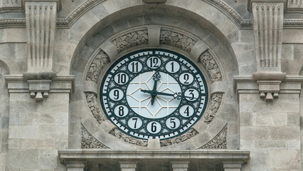 Town Hall building Camara Municipal do Porto timelapse on Liberdade Square, Porto, Portugal