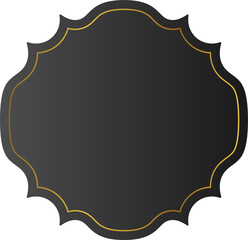 Black Gradient Decorative Frame with Gold Border