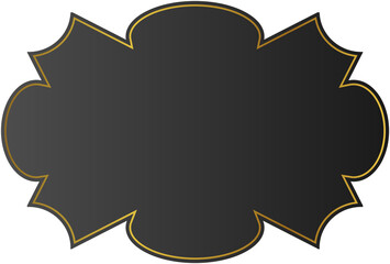 Black Gradient Decorative Frame with Gold Border