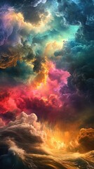 Fototapeta premium A colorful sky with clouds of different colors